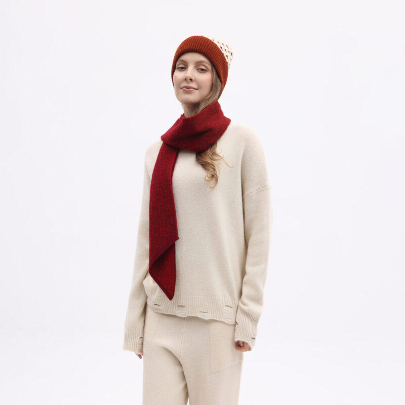 Écharpe ample en cachemire maille fine